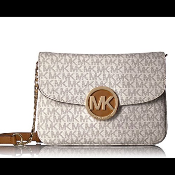 Michael Kors Fulton Signiture Flap Gusset Crossbody Handbag